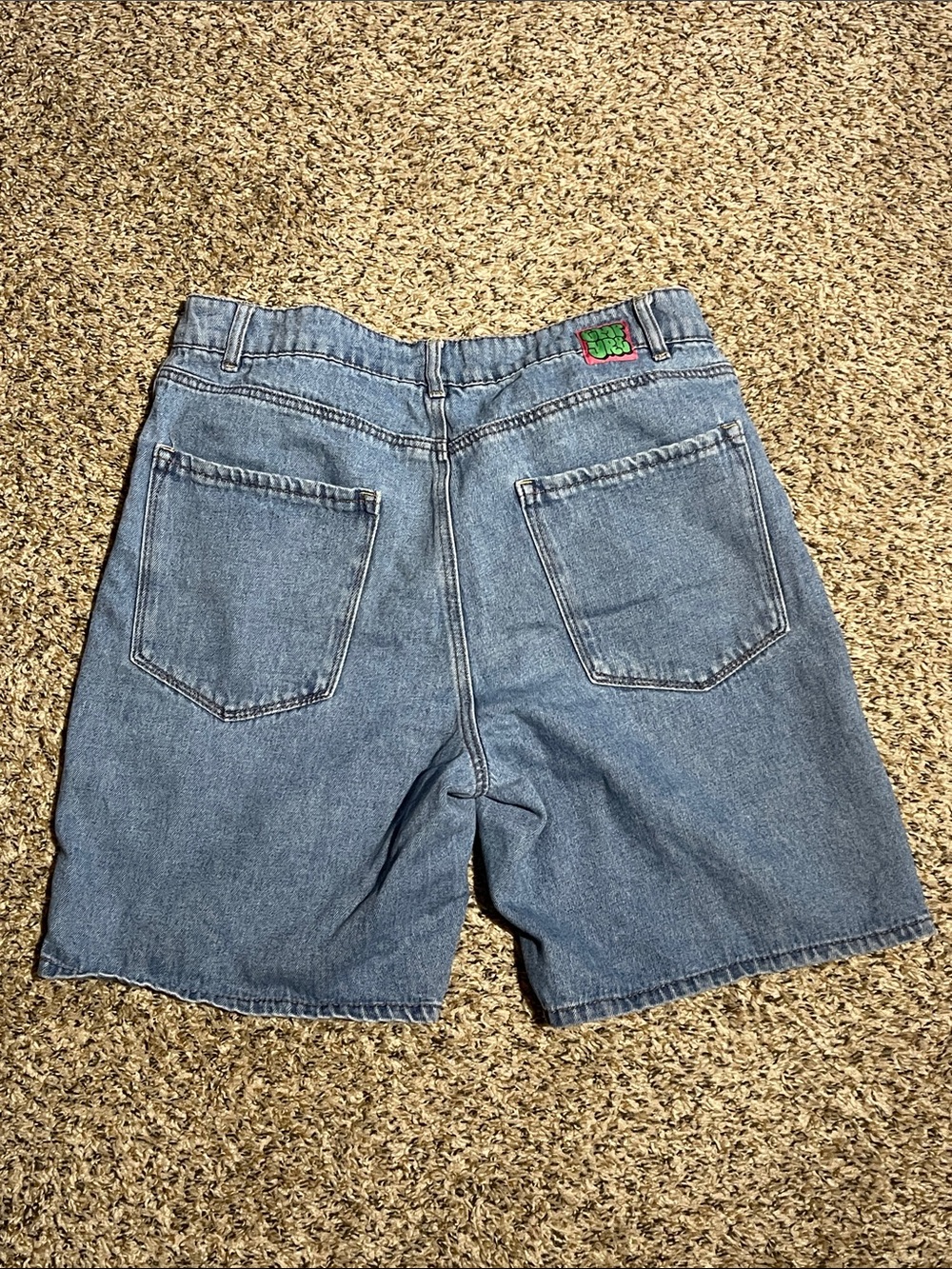 Denim Men's Shorts with Back Pockets - Light Blue